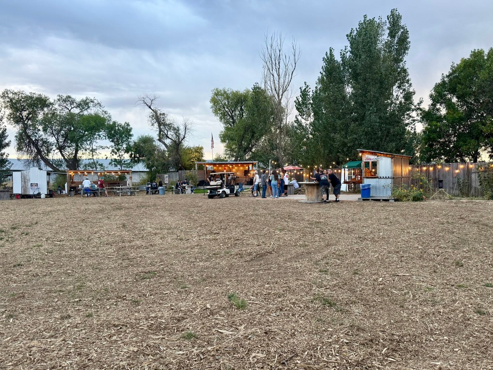 Community gathering under the lights